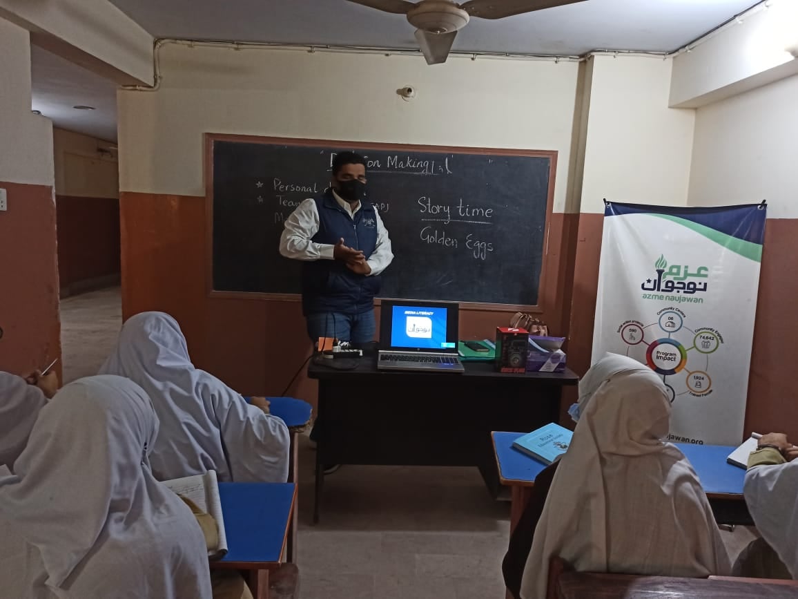 Trainer Muhammad Huzefa facilitated a session on Media Literacy